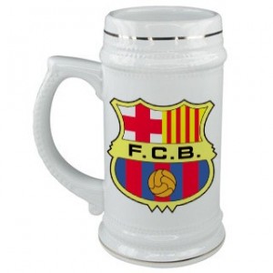 Керамическая кружка для пива с логотипом Барселона